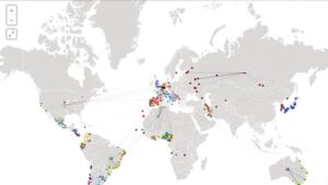 ワールドカップ登録全選手の出生地をマッピングした世界地図がおもしろい