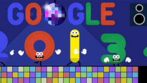 新年カウントダウンの軽快ダンス！Googleロゴがかわいい！